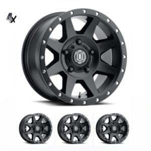 TUNDRA (17×8.50) 4 x REBOUND SATIN BLACK SIX SPEED 5×150 +25 Offset